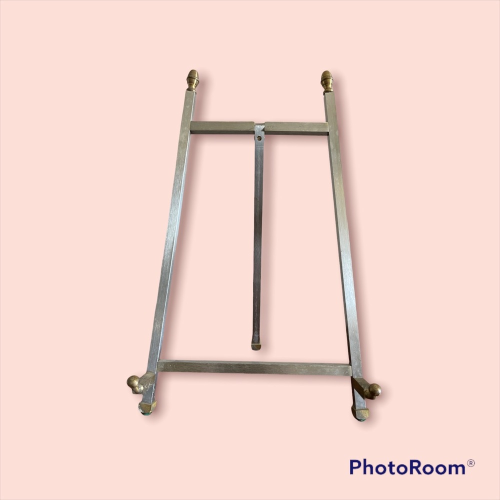 JANIS 10 1/2 inch height brass easel display art plate book holder